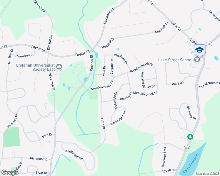 map of restaurants, bars, coffee shops, grocery stores, and more near 90 Meadowbrook Drive in Manchester
