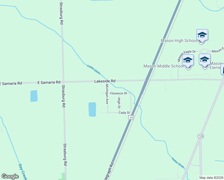 map of restaurants, bars, coffee shops, grocery stores, and more near 1725 Florence Street in Erie