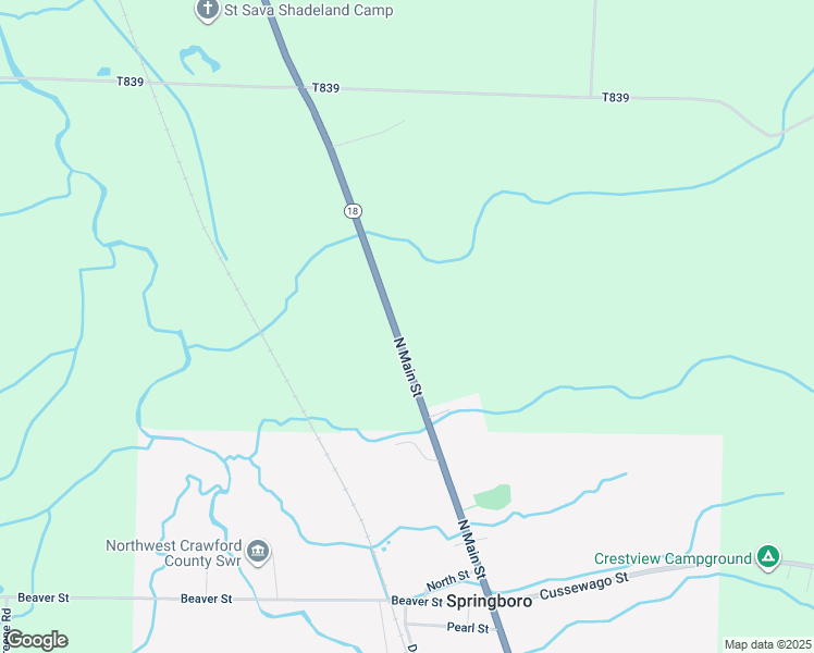 map of restaurants, bars, coffee shops, grocery stores, and more near 166-172 Main Street in Springboro