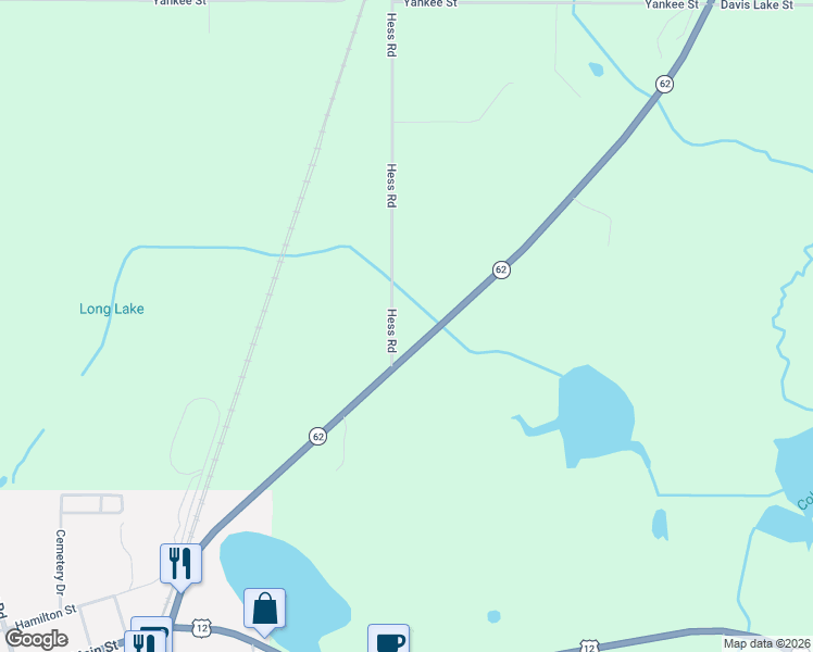 map of restaurants, bars, coffee shops, grocery stores, and more near 68248 Michigan 62 in Edwardsburg