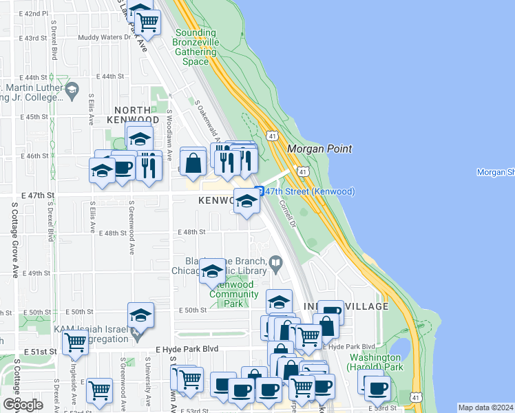 map of restaurants, bars, coffee shops, grocery stores, and more near in Chicago