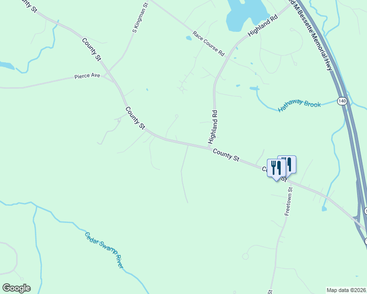 map of restaurants, bars, coffee shops, grocery stores, and more near 138R County Street in Lakeville