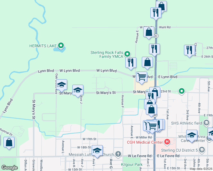 map of restaurants, bars, coffee shops, grocery stores, and more near 2406 Coventry Court in Sterling