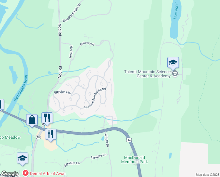 map of restaurants, bars, coffee shops, grocery stores, and more near 3 Wyndemere in Avon