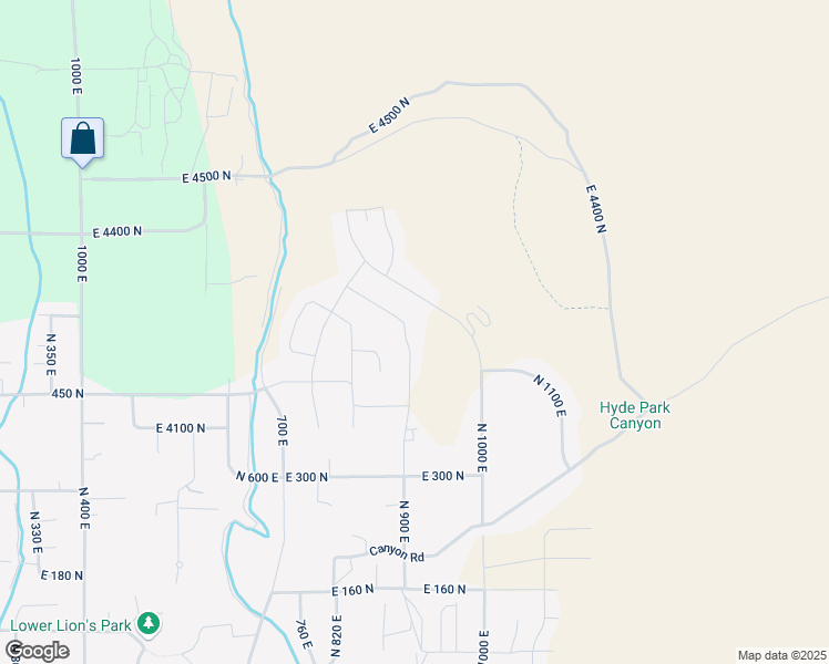 map of restaurants, bars, coffee shops, grocery stores, and more near 520 North 900 East in Hyde Park