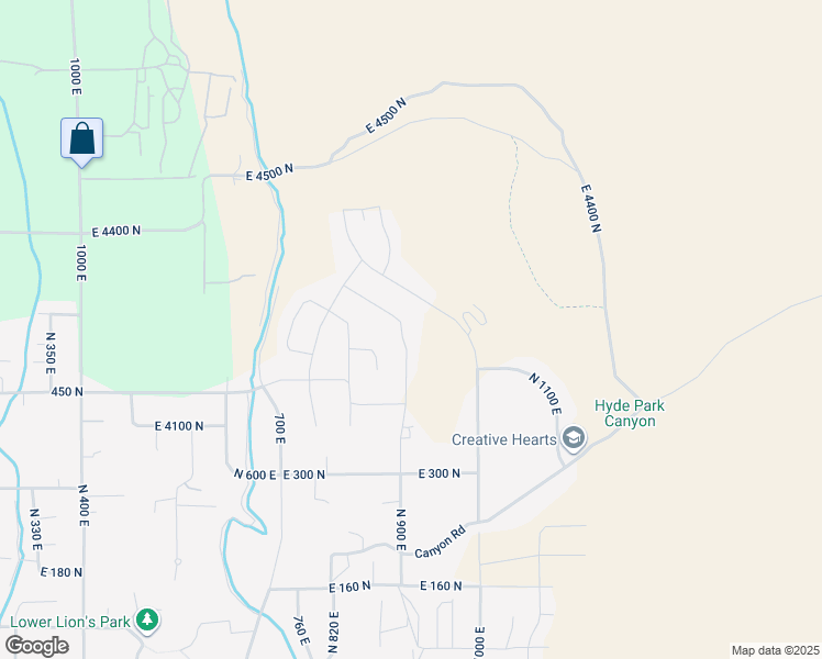 map of restaurants, bars, coffee shops, grocery stores, and more near 520 North 900 East in Hyde Park