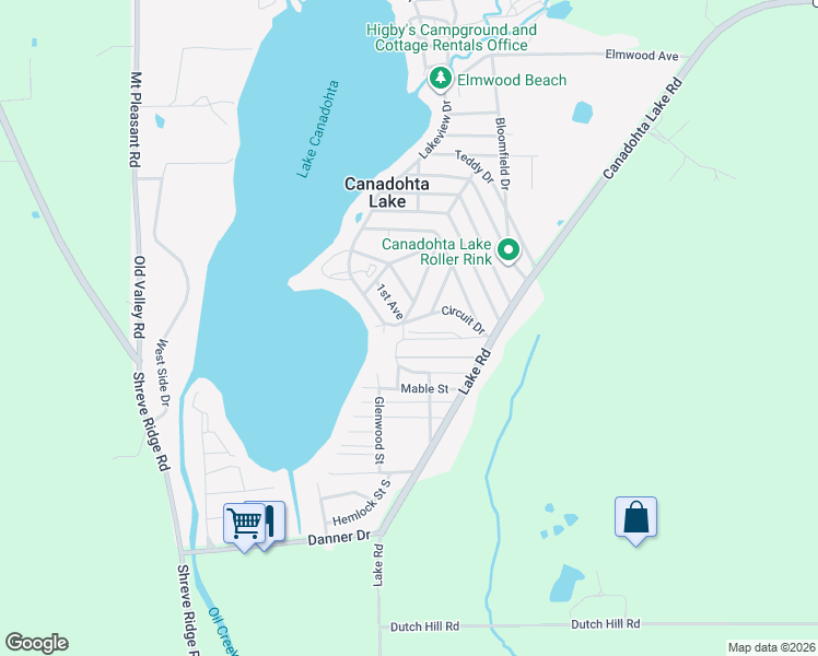 map of restaurants, bars, coffee shops, grocery stores, and more near Circuit Drive in Union City