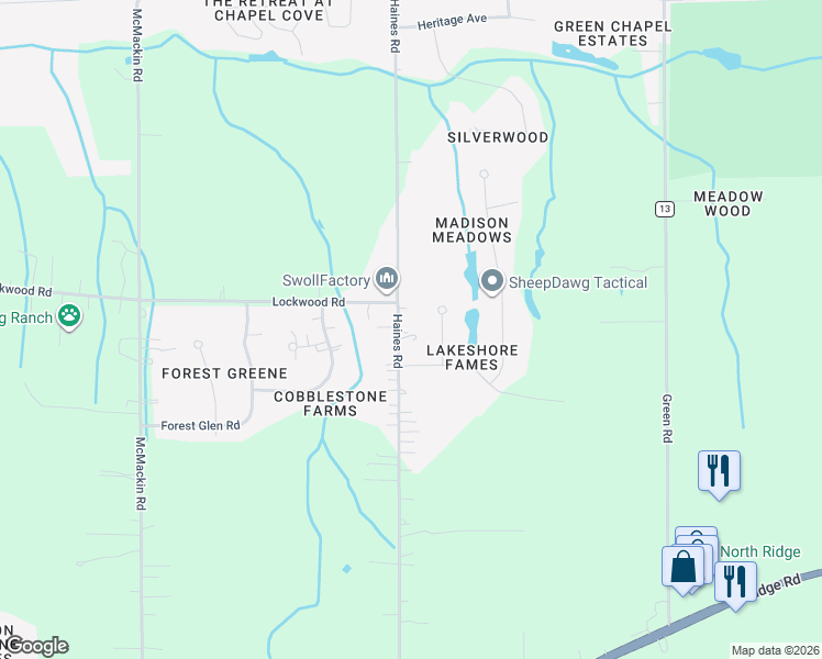 map of restaurants, bars, coffee shops, grocery stores, and more near 2383 Haines Road in Madison
