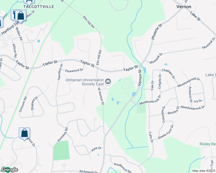 map of restaurants, bars, coffee shops, grocery stores, and more near 153 Vernon Street West in Manchester