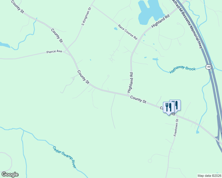 map of restaurants, bars, coffee shops, grocery stores, and more near 135 County Street in Lakeville