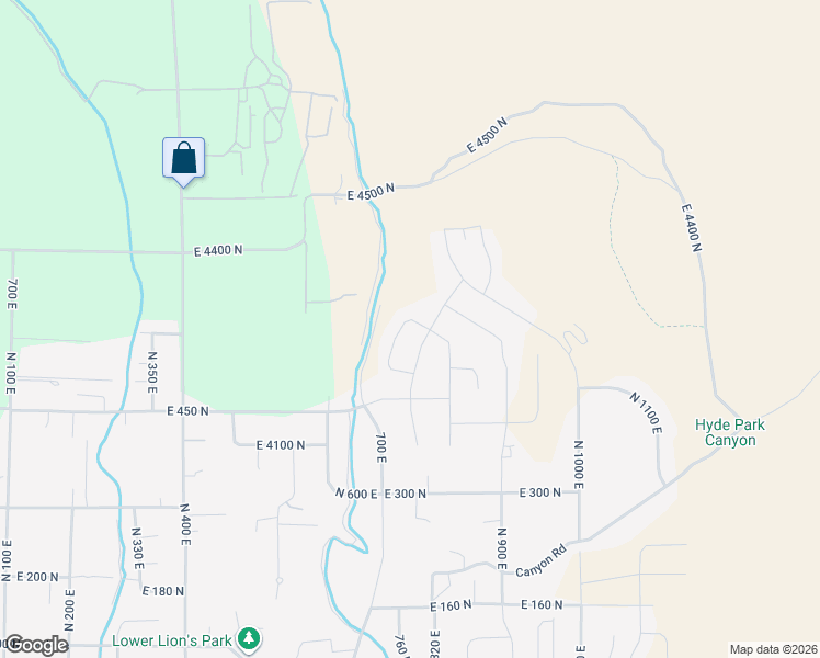 map of restaurants, bars, coffee shops, grocery stores, and more near 515 North 750 East in Hyde Park