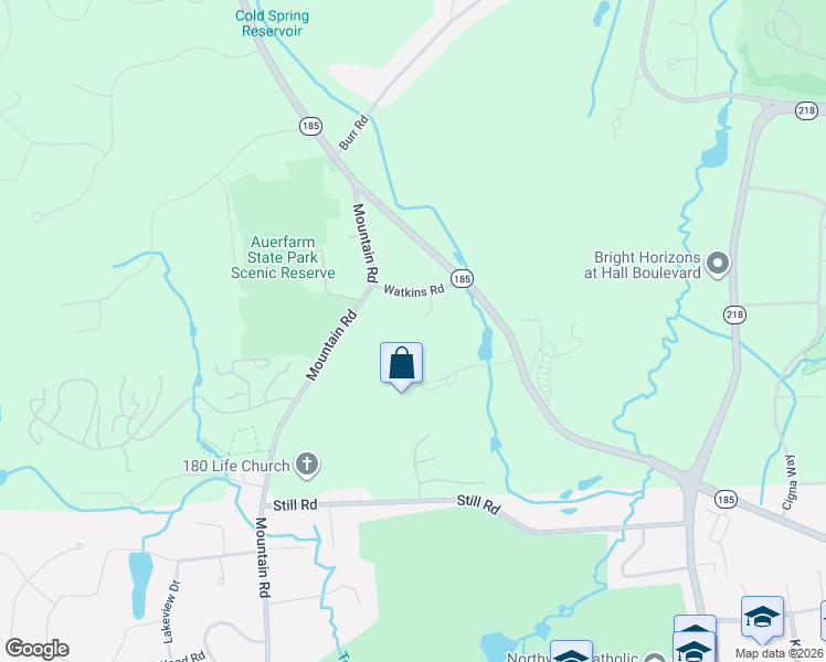 map of restaurants, bars, coffee shops, grocery stores, and more near 9 Watkins Road in Bloomfield