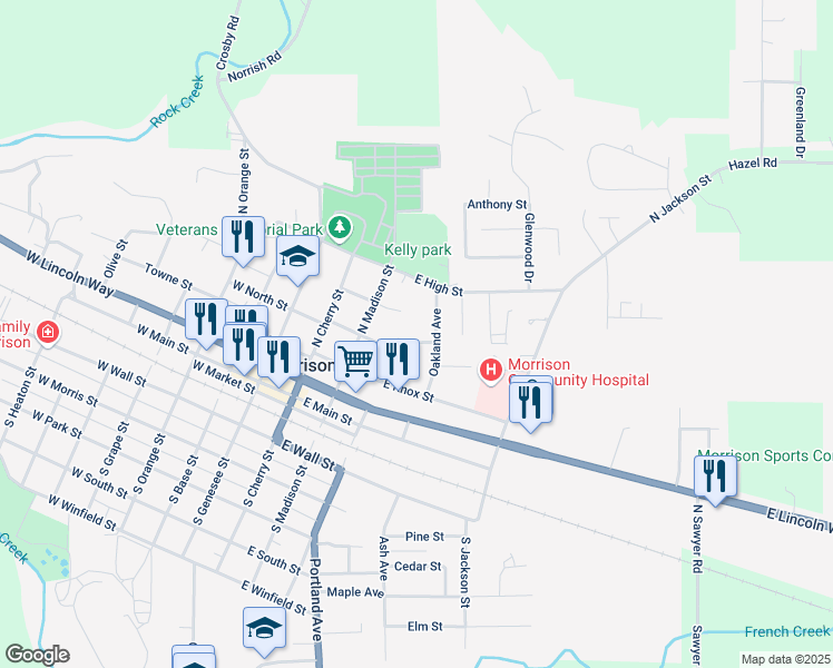 map of restaurants, bars, coffee shops, grocery stores, and more near 302 Johnson Street in Morrison