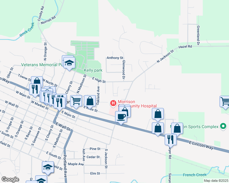 map of restaurants, bars, coffee shops, grocery stores, and more near 509 Jenkran Street in Morrison