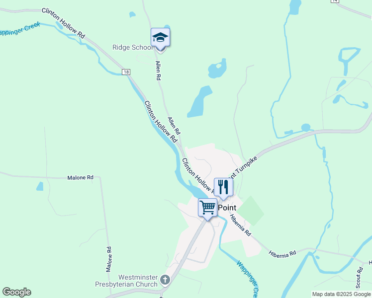 map of restaurants, bars, coffee shops, grocery stores, and more near 2 Allen Road in Salt Point