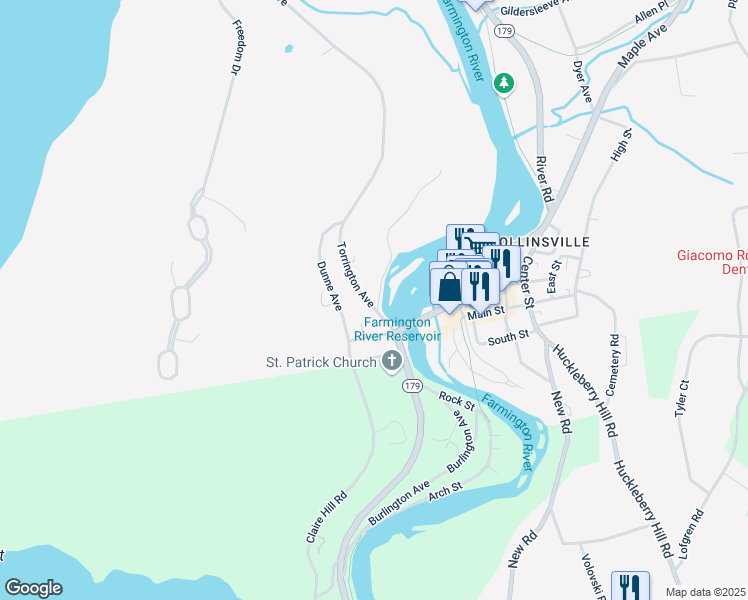 map of restaurants, bars, coffee shops, grocery stores, and more near 57 Torrington Avenue in Canton