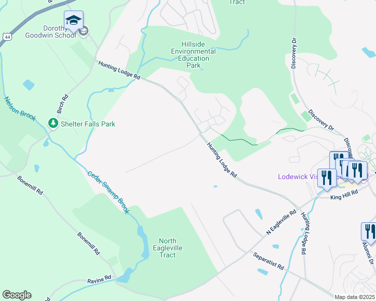 map of restaurants, bars, coffee shops, grocery stores, and more near 2 Carriage House Drive in Mansfield