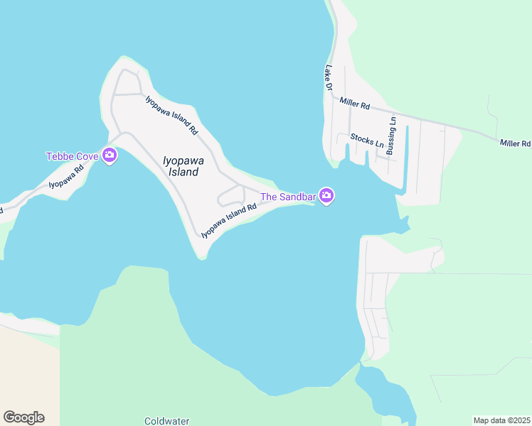 map of restaurants, bars, coffee shops, grocery stores, and more near 13231 Iyopawa Island Road in Coldwater