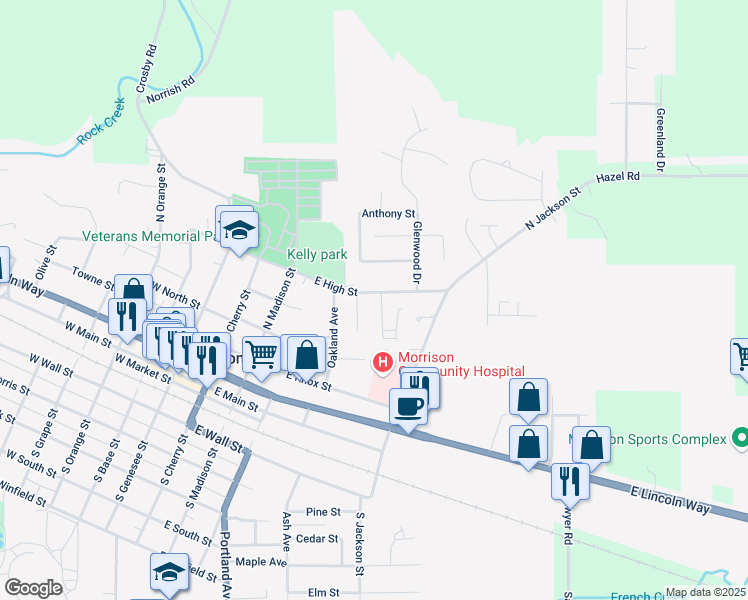 map of restaurants, bars, coffee shops, grocery stores, and more near 509 Jenkran Street in Morrison