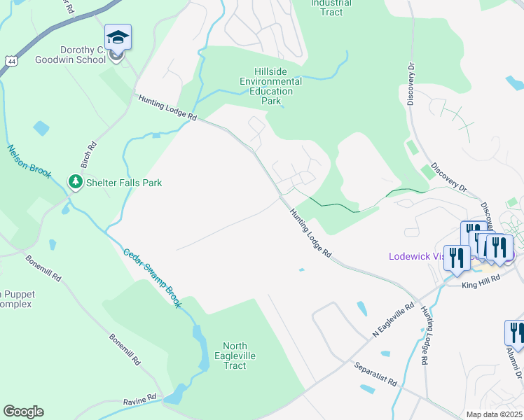 map of restaurants, bars, coffee shops, grocery stores, and more near 19 Carriage House Drive in Mansfield