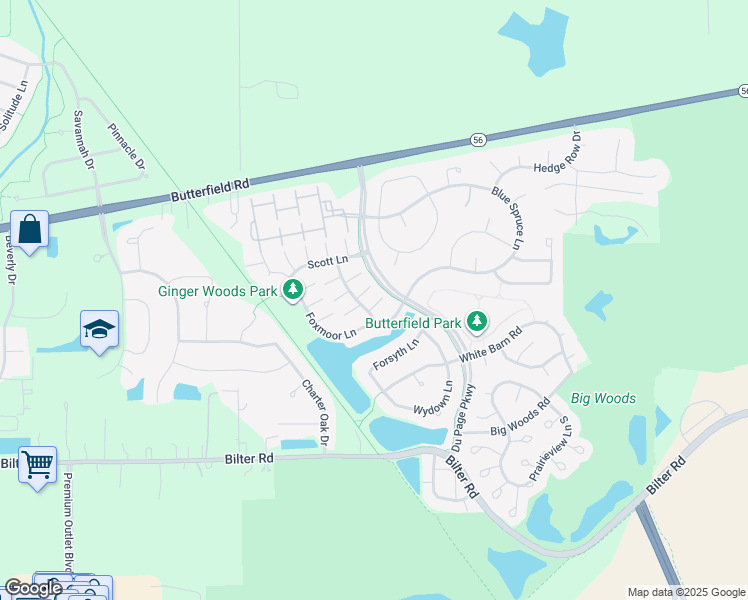 map of restaurants, bars, coffee shops, grocery stores, and more near 2773 Borkshire Lane in Aurora
