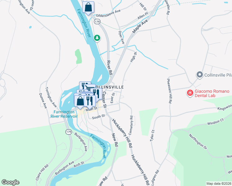 map of restaurants, bars, coffee shops, grocery stores, and more near in Canton