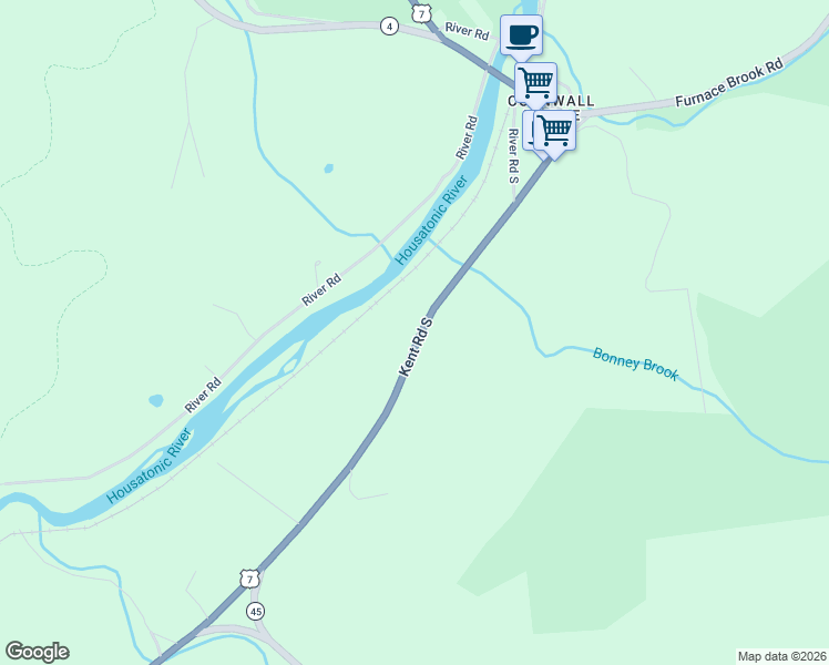 map of restaurants, bars, coffee shops, grocery stores, and more near 69 Kent Road South in Cornwall