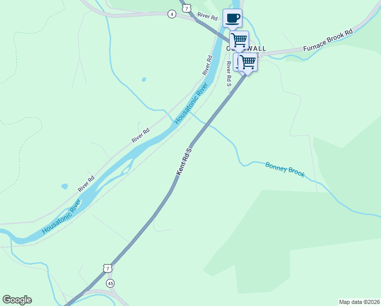 map of restaurants, bars, coffee shops, grocery stores, and more near 69 Kent Road South in Cornwall