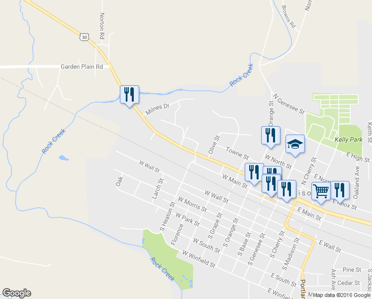 map of restaurants, bars, coffee shops, grocery stores, and more near 643 West Lincoln Way in Morrison