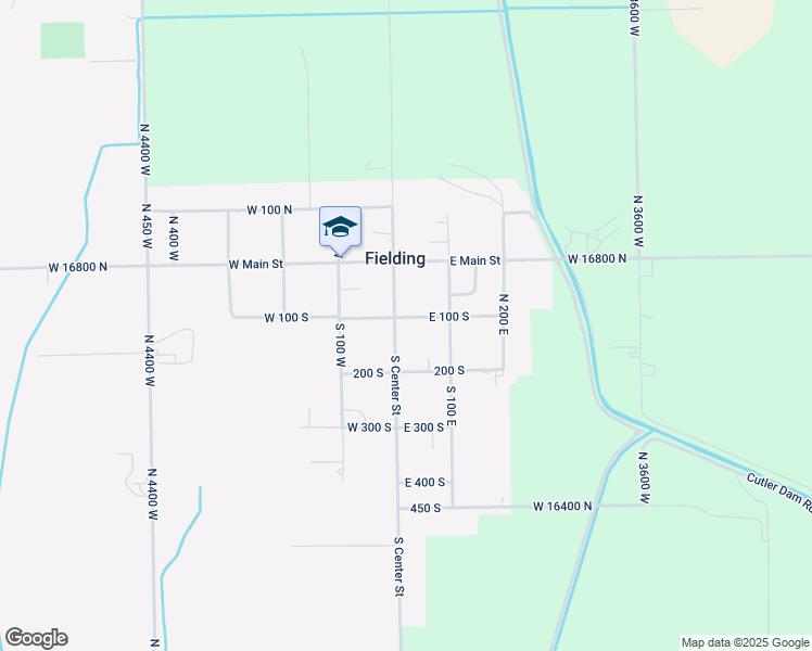 map of restaurants, bars, coffee shops, grocery stores, and more near 111 South Center Street in Fielding