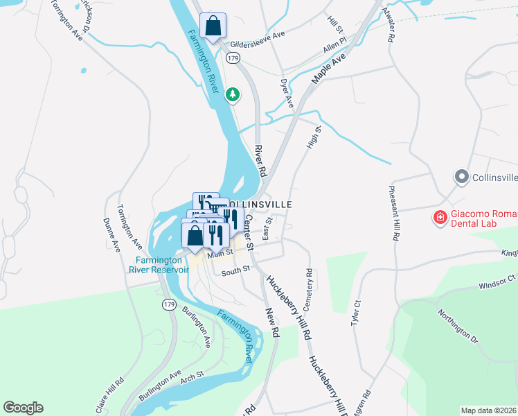 map of restaurants, bars, coffee shops, grocery stores, and more near in Canton