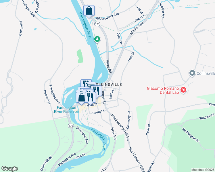 map of restaurants, bars, coffee shops, grocery stores, and more near in Canton