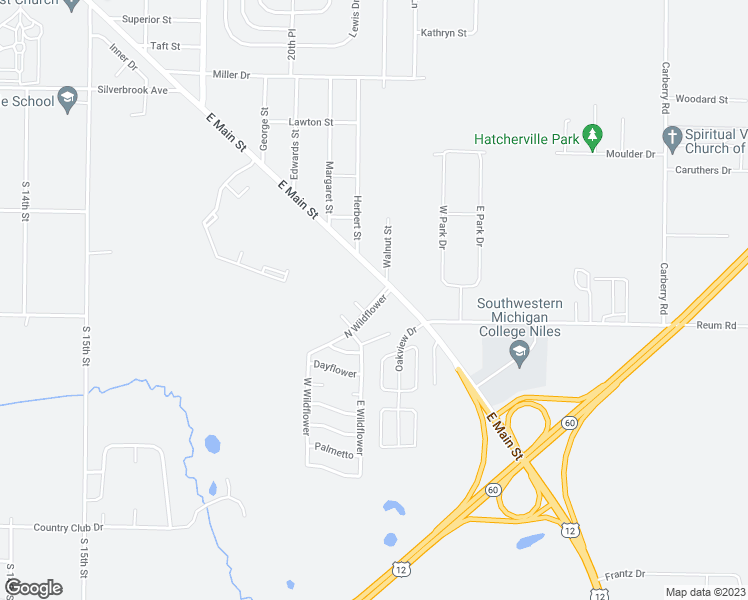 map of restaurants, bars, coffee shops, grocery stores, and more near 20 North Wildflower in Niles