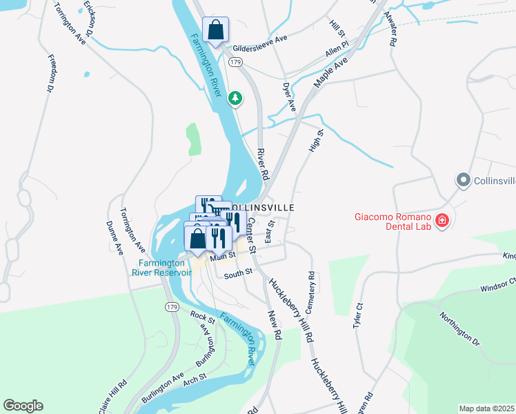 map of restaurants, bars, coffee shops, grocery stores, and more near in Canton