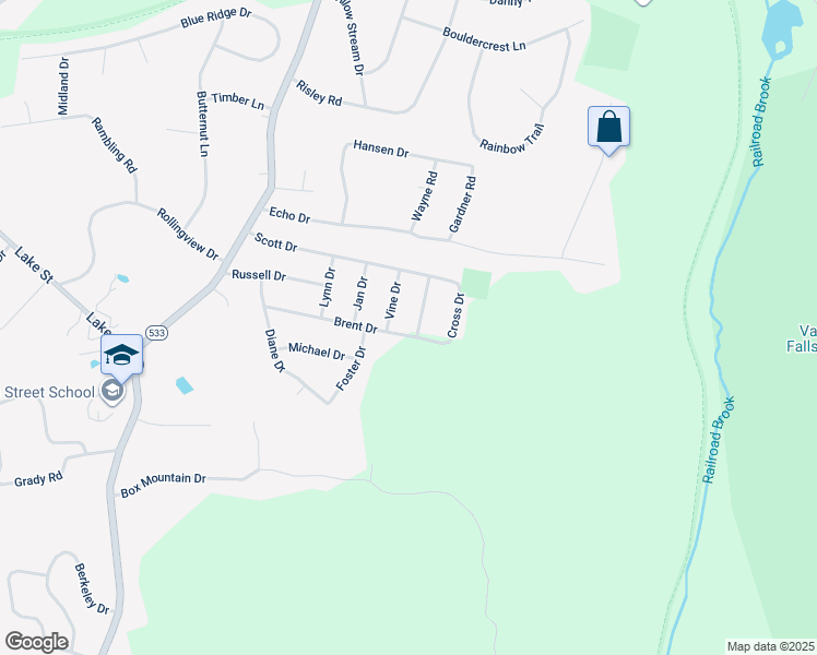 map of restaurants, bars, coffee shops, grocery stores, and more near 64 Brent Drive in Vernon