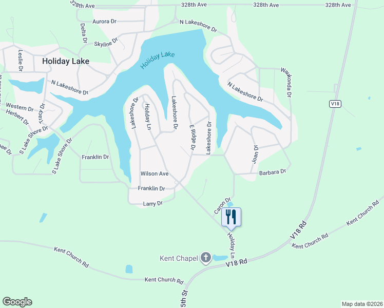 map of restaurants, bars, coffee shops, grocery stores, and more near 1298 East Ridge Drive in Brooklyn