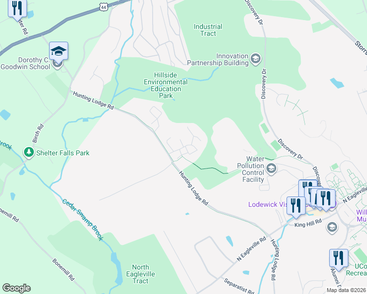 map of restaurants, bars, coffee shops, grocery stores, and more near 1 Perregaux Place in Mansfield