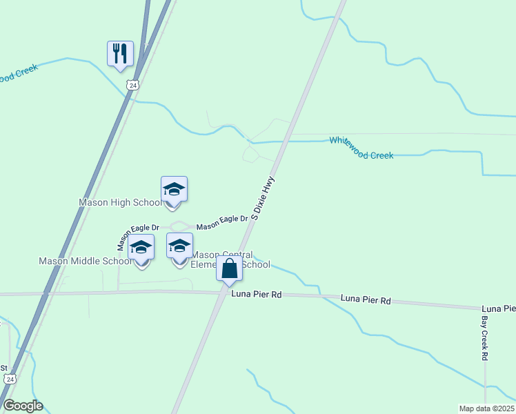 map of restaurants, bars, coffee shops, grocery stores, and more near 10737 South Dixie Highway in Erie