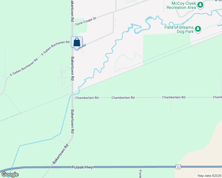map of restaurants, bars, coffee shops, grocery stores, and more near 3125 Chamberlain Road in Buchanan