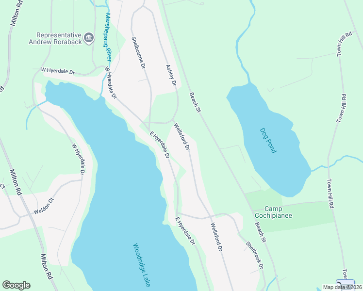 map of restaurants, bars, coffee shops, grocery stores, and more near 26 Wellsford Drive in Goshen