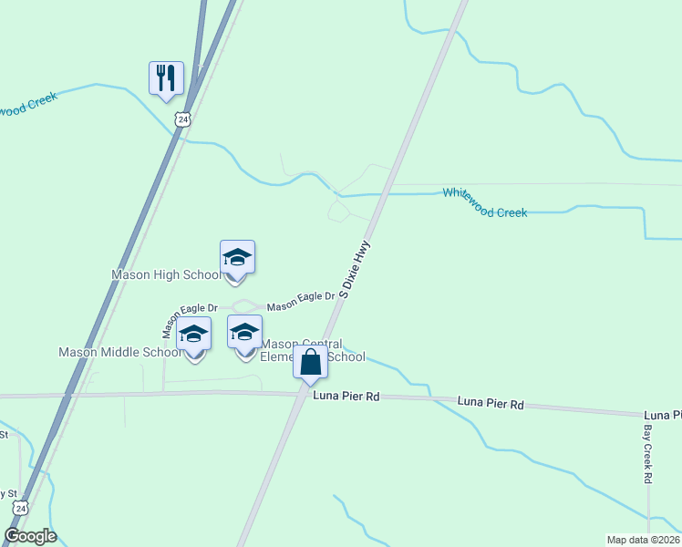 map of restaurants, bars, coffee shops, grocery stores, and more near 10749 South Dixie Highway in Erie