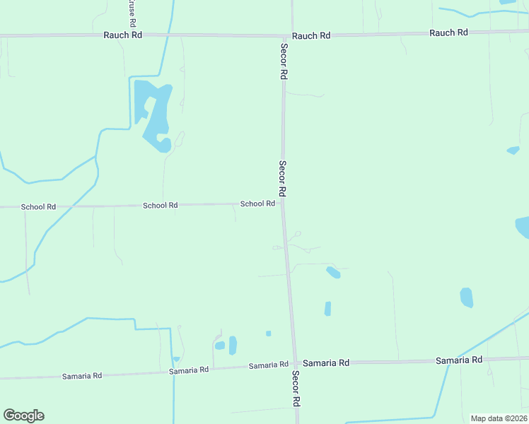 map of restaurants, bars, coffee shops, grocery stores, and more near 3505 School Road in Temperance