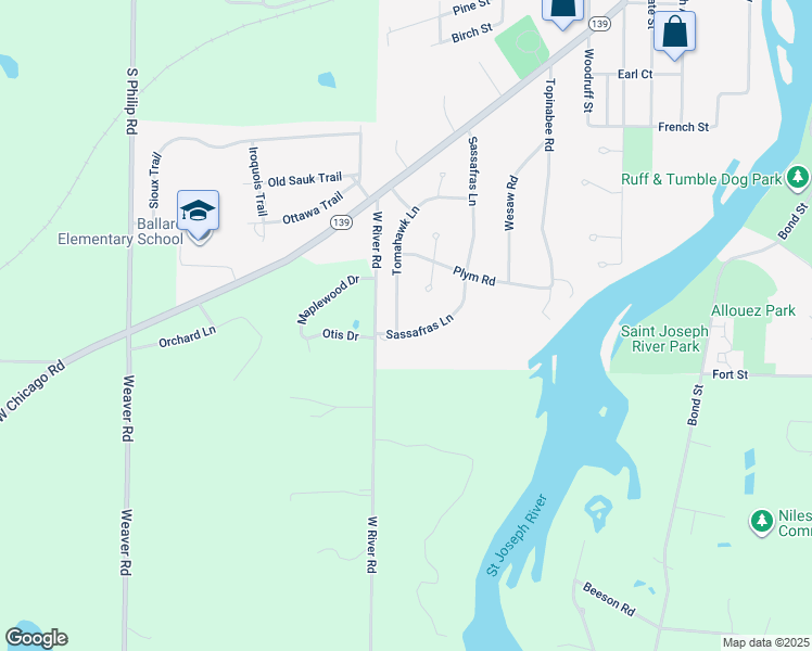 map of restaurants, bars, coffee shops, grocery stores, and more near 1040 Tomahawk Lane in Niles
