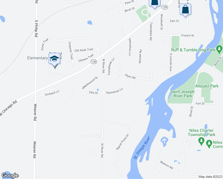 map of restaurants, bars, coffee shops, grocery stores, and more near 1040 Tomahawk Lane in Niles