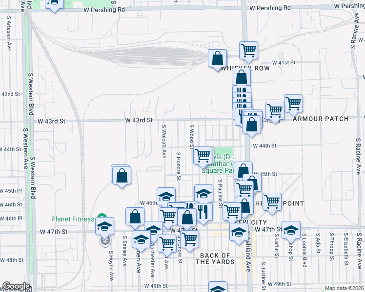 map of restaurants, bars, coffee shops, grocery stores, and more near in Chicago