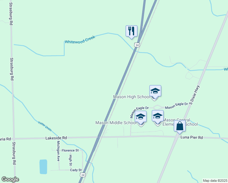 map of restaurants, bars, coffee shops, grocery stores, and more near 10879 Telegraph Road in Erie