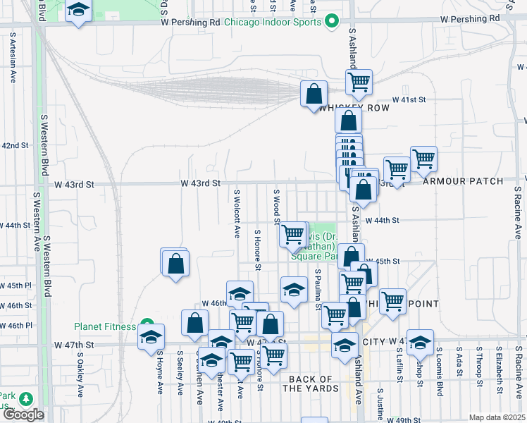 map of restaurants, bars, coffee shops, grocery stores, and more near in Chicago