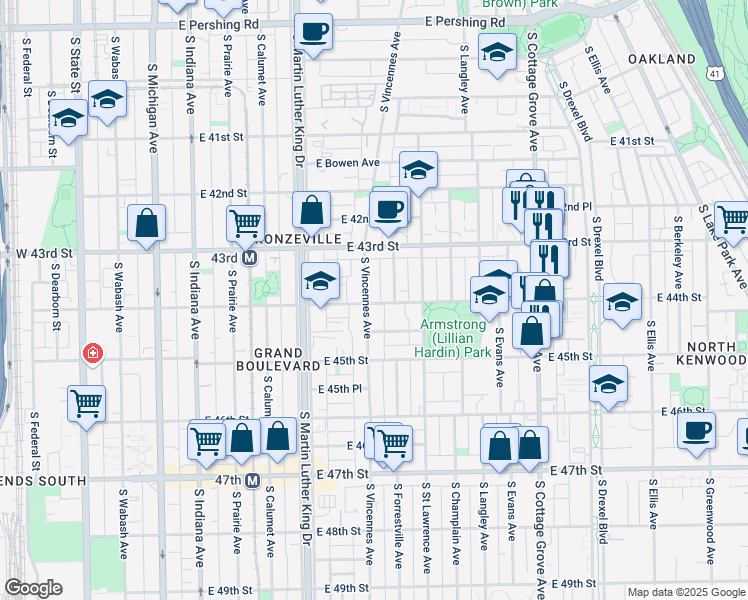 map of restaurants, bars, coffee shops, grocery stores, and more near in Chicago
