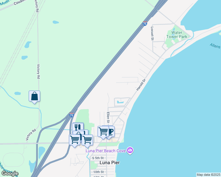 10890 Ellen Street, Luna Pier MI Walk Score
