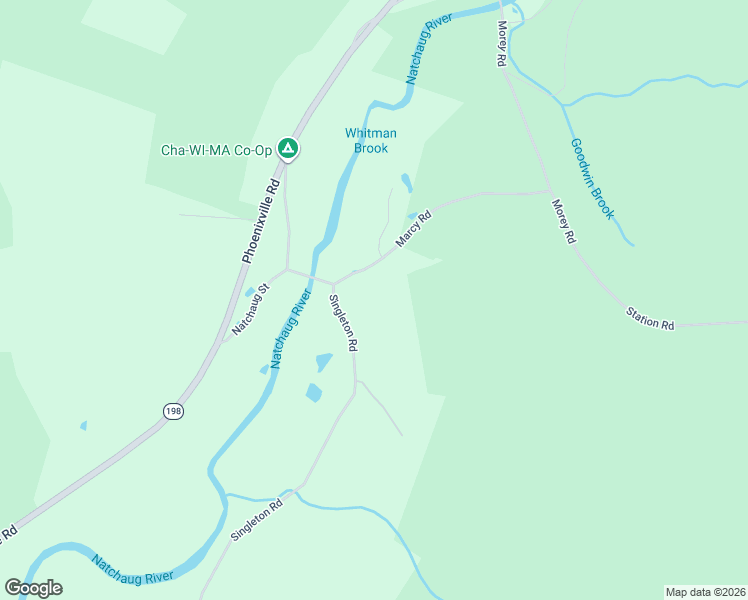 map of restaurants, bars, coffee shops, grocery stores, and more near 41 Marcy Road in Chaplin